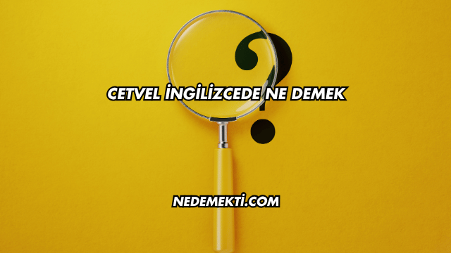 Cetvel İngilizcede Ne Demek