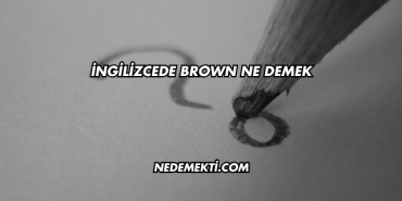 İngilizcede Brown Ne Demek