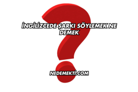 İngilizcede Şarkı Söylemek Ne Demek