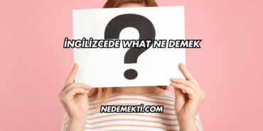 İngilizcede What Ne Demek