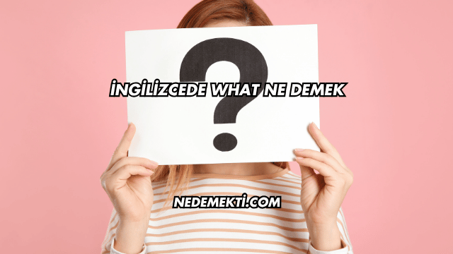 İngilizcede What Ne Demek
